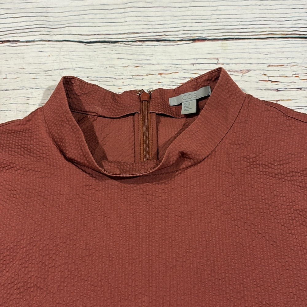 COS Rust Textured Blouse - Picture 4 of 9